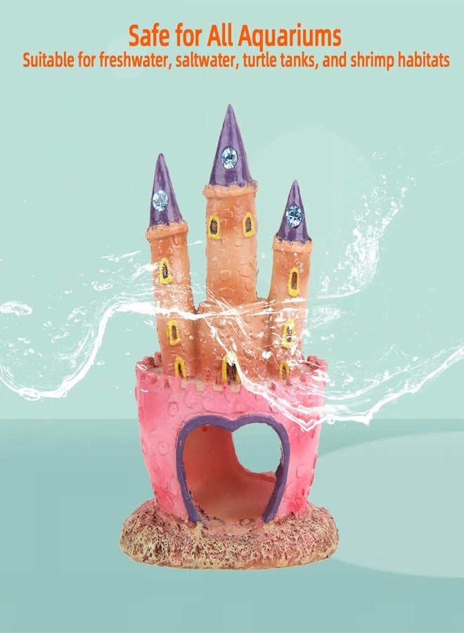 Elecphbo 3D Resin Aquarium Decoration Castle - Cartoon Fish Tank Ornament, Non-Toxic Safe for Freshwater/Saltwater Tanks, Colorful Design, Enhances Underwater Environment (Multicolor) - Image 2